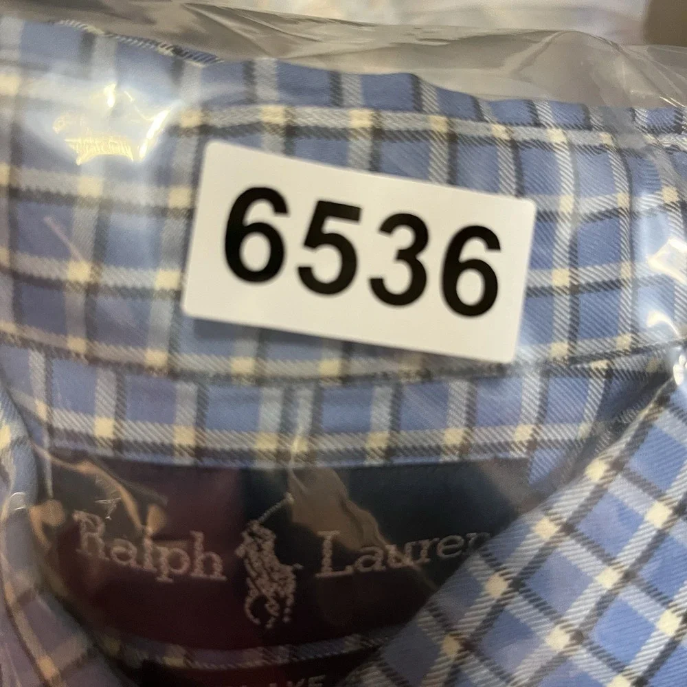 Ralph Lauren Shirt Mens XL Blue Plaid Button Up Blake Preppy VTG